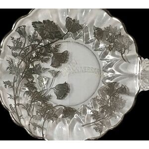 Vintage Silver City Glass Co 25th Anniversary Plate